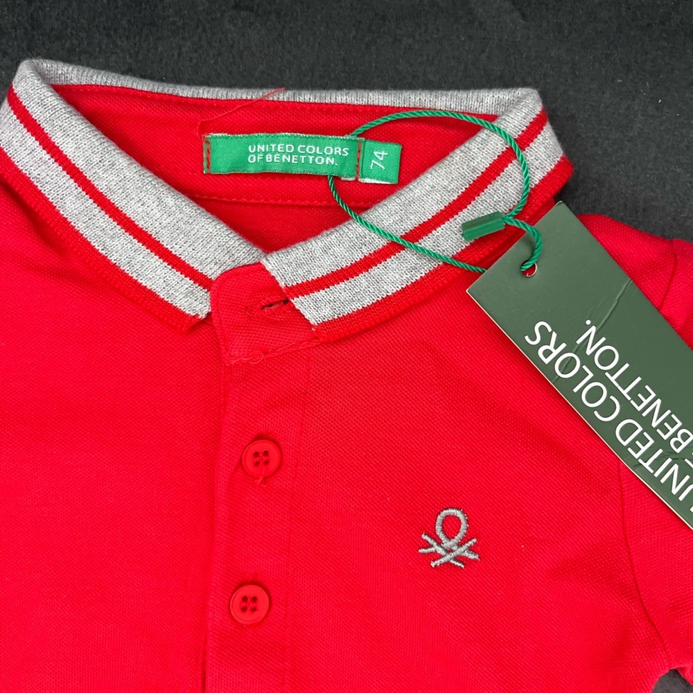 United Colors of Benetton baby boys navy polo shirt size 3 month